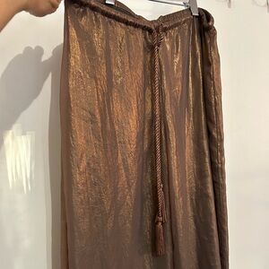 Bailey 44 Shimmery Metallic Copper Wide leg flowy pants